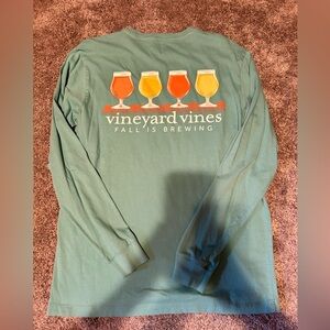Vineyard Vines Teal Fall is Brewing LS Tee